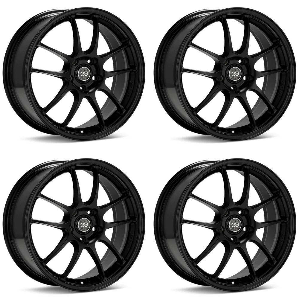 (set of 4) Enkei PF01 Black | 18x9.5" +15mm | 5x114.3mm Wheels
