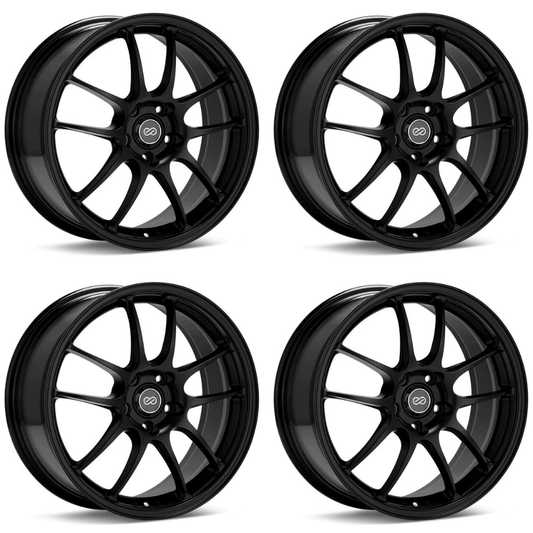 (set of 4) Enkei PF01 Black | 18x9.5" +15mm | 5x114.3mm Wheels