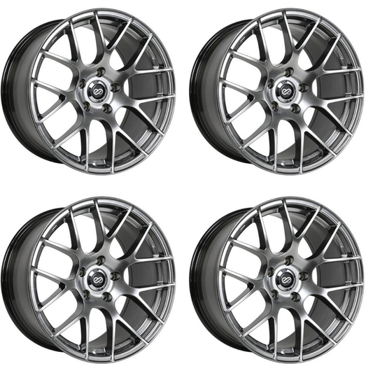 (set of 4) Enkei Raijin Hyper Silver | 18x10.5" +25mm | 5x114.3mm Wheel