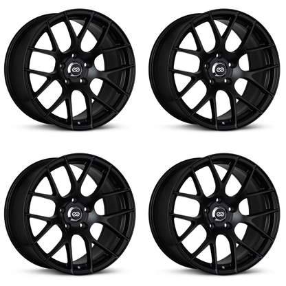 (set of 4) Enkei Raijin Matte Black | 18x8" +32mm | 5x120mm Wheels