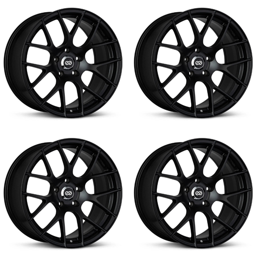 (set of 4) Enkei Raijin Black | 19x8" +40mm | 5x114.3mm Wheels