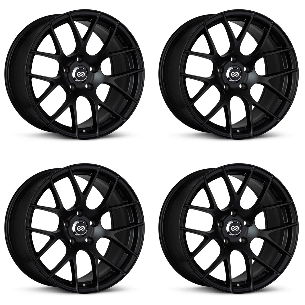 (set of 4) Enkei Raijin Black | 19x8.5" +50mm | 5x114.3mm Wheels