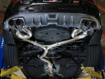 aFe 3in to 2-1/2in Stainless Cat-Back Exhaust with Carbon Fiber Tips | Subaru WRX / WRX STI (15-21) (49-36810-C)