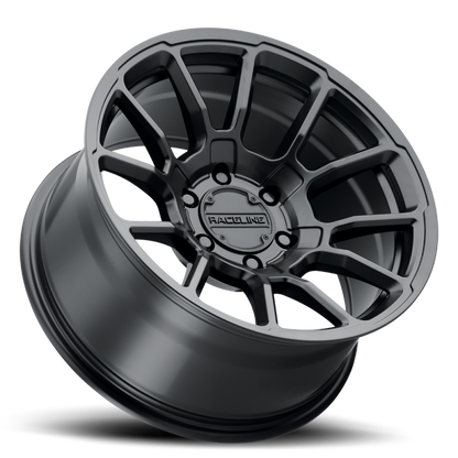 (set of 4) Raceline 950 Gauge Satin Black | 17x9" -12mm | 5x127mm Wheel