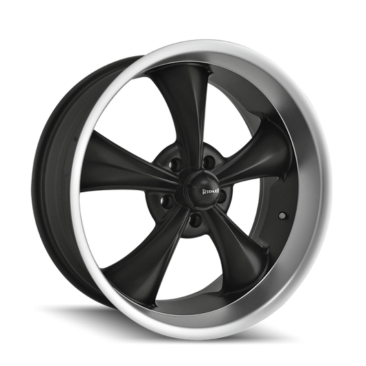 Ridler Wheels 695 Matte Black Machined | 17x7" +0mm | 5x114.3mm Wheel