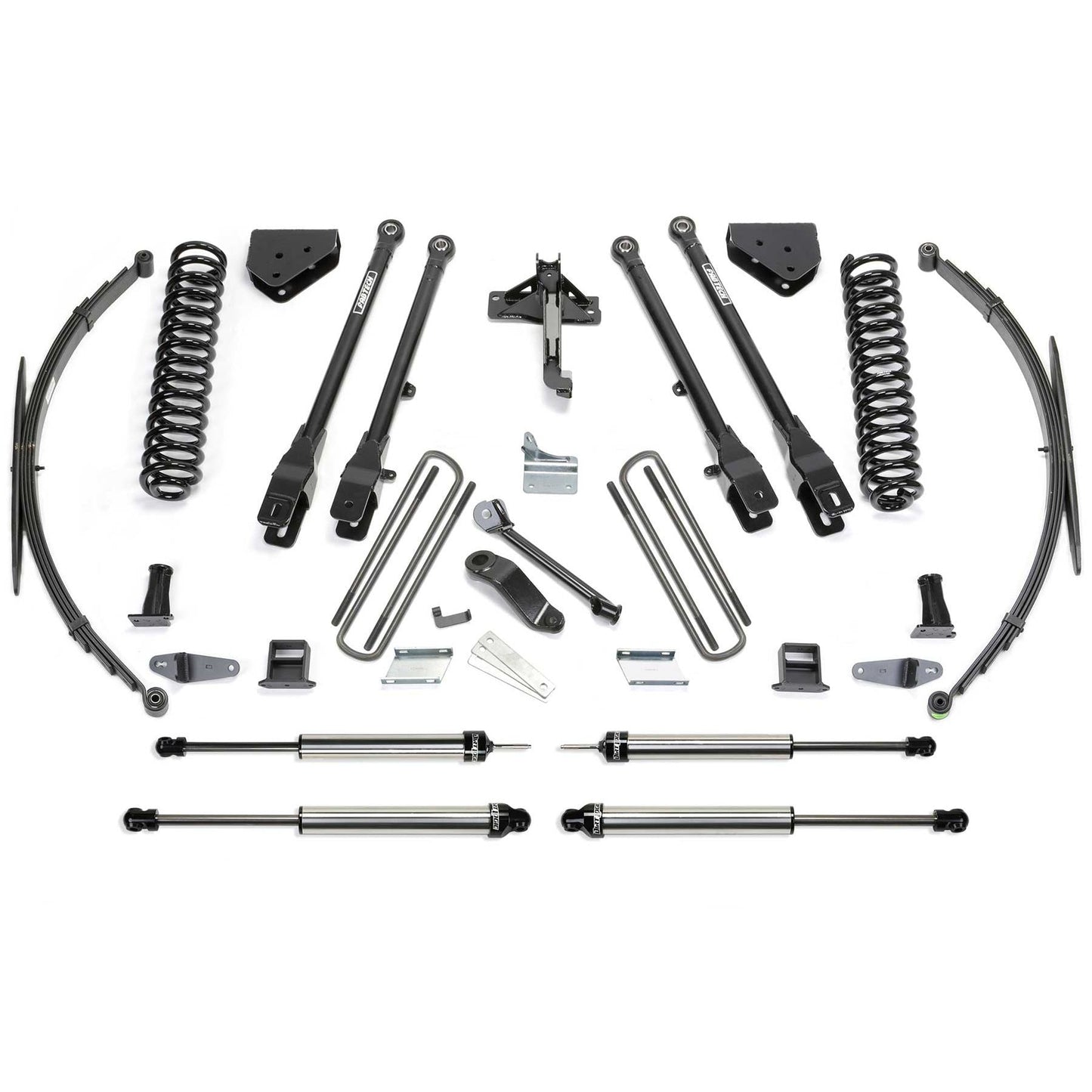 Fabtech 8" 4-Link Suspension System w/ Coils, Rear Leaf Springs & Dual Shocks | Ford F250/350 4WD (08-16) (K2129DL)