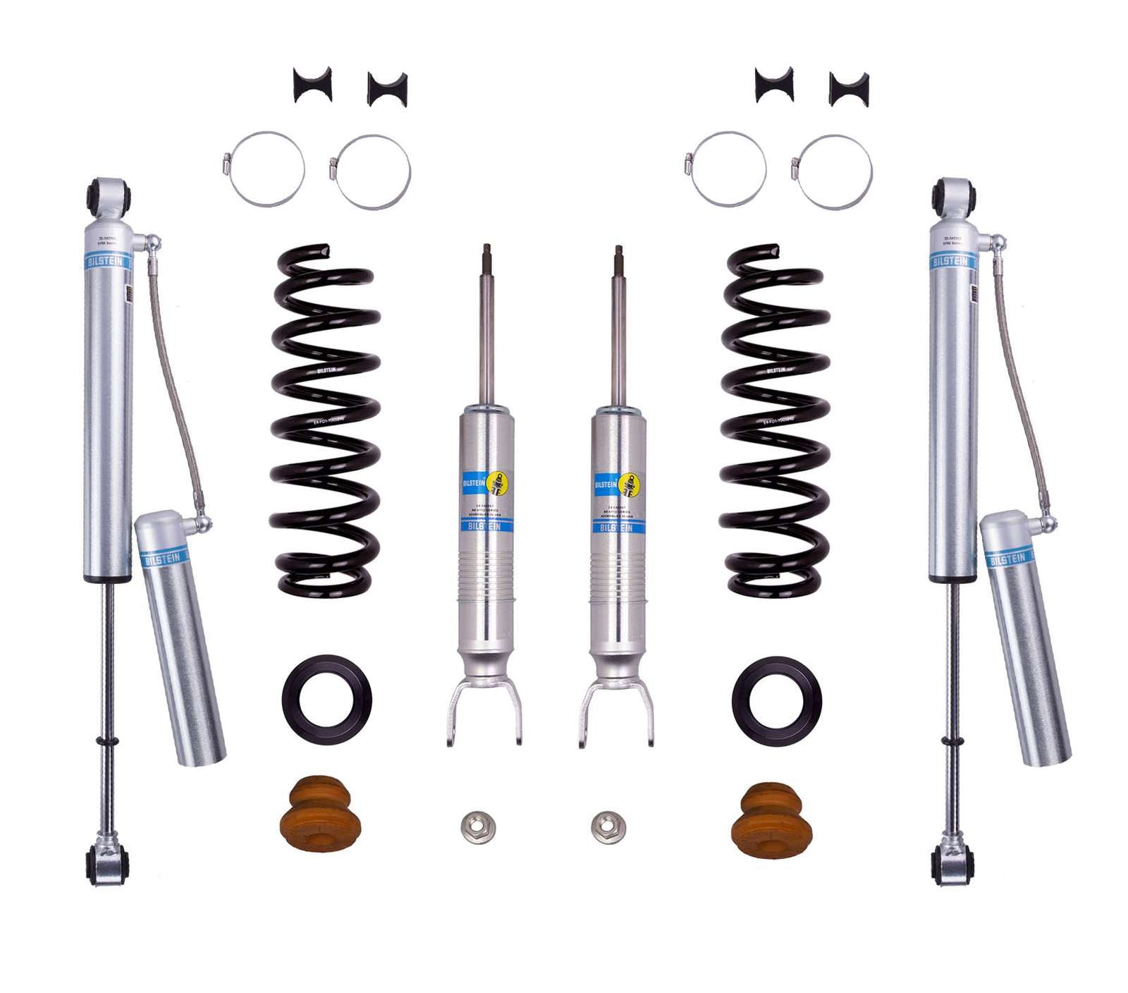 Bilstein 6112 Strut & Spring + Rear B8 5160 Reservoir Shocks Set w/0-2.8" lift - 2009-2018 Ram 1500 4WD