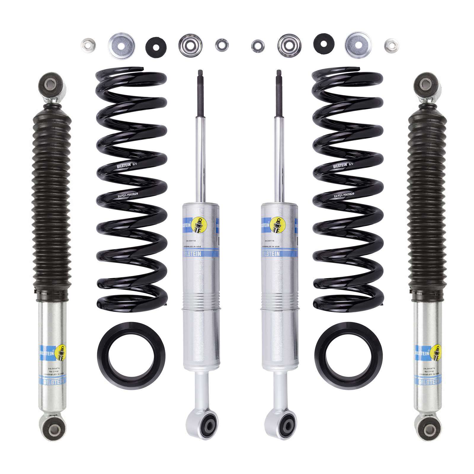 Bilstein 6112 Strut & Spring + Rear B8 5100 Shocks Set w/0-2.75" lift - 2015-2022 GMC Canyon 4WD RWD