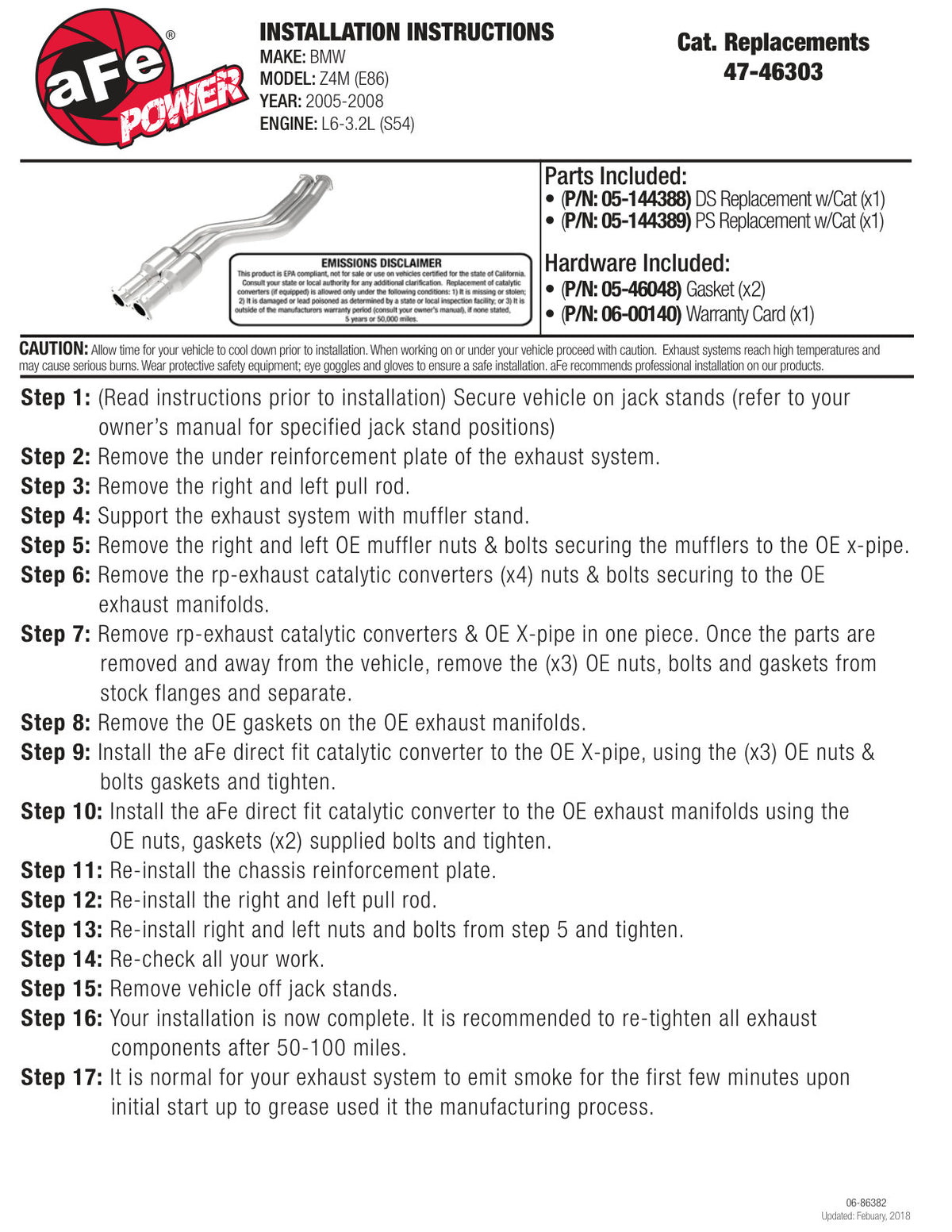 aFe Direct Fit Catalytic Converter | BMW Z4 06-08 (47-46303)