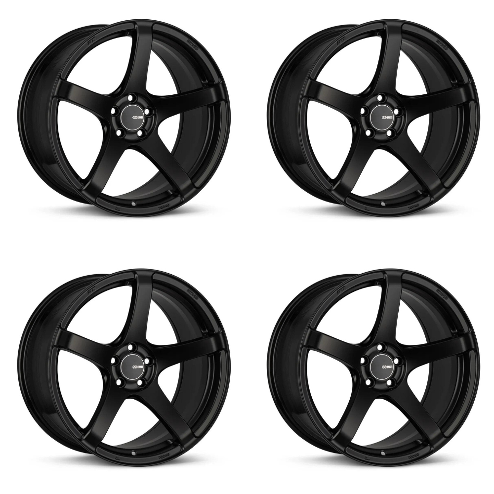(set of 4) Enkei Kojin Matte Black | 18x8" +32mm | 5x120mm Wheels