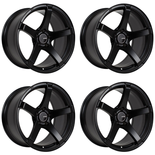 (set of 4) Enkei Kojin Matte Black | 18x8" +45mm | 5x100mm Wheel