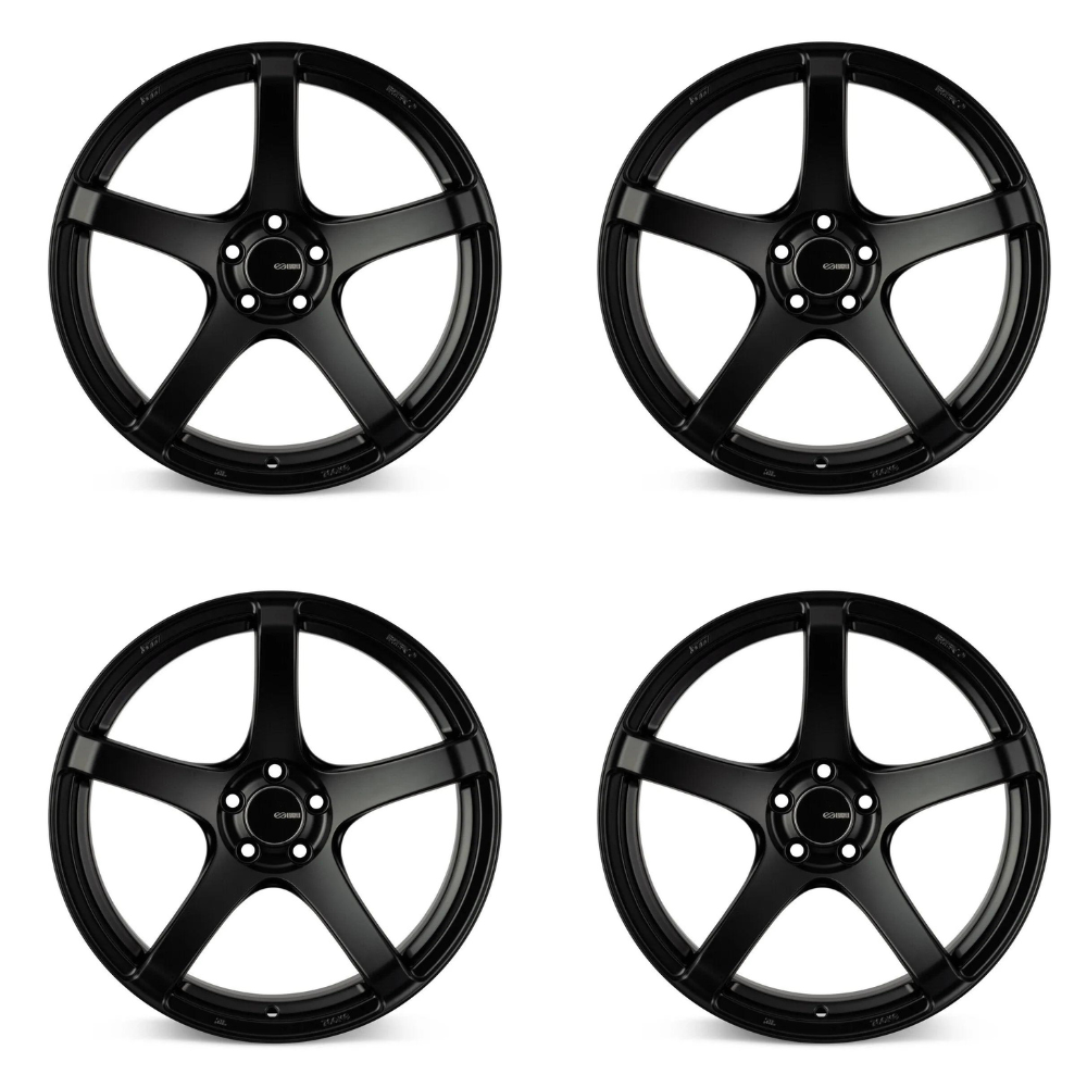 (set of 4) Enkei Kojin Matte Black | 18x8.5" +50mm | 5x114.3mm Wheels