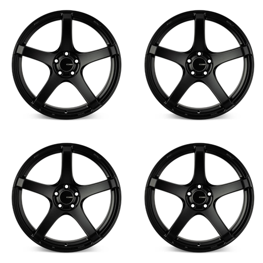 (set of 4) Enkei Kojin Matte Black | 18x8.5" +50mm | 5x114.3mm Wheels