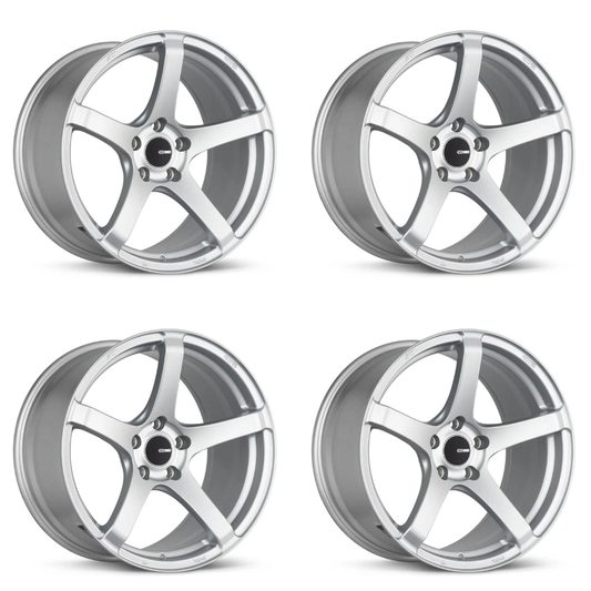 (set of 4) Enkei Kojin Matte Silver | 18x9.5" +30mm | 5x114.3mm Wheels