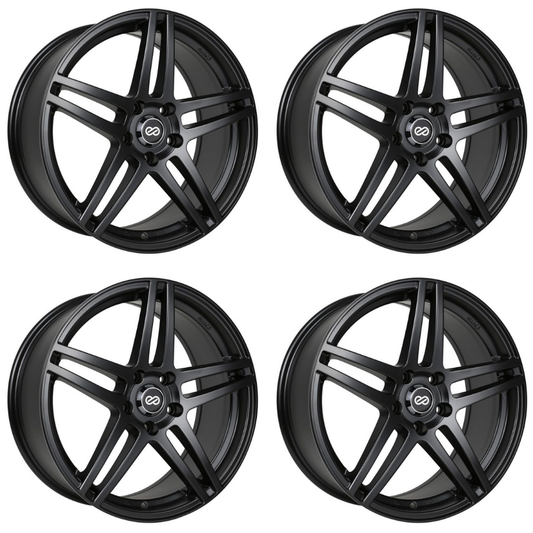 (set of 4) Enkei RSF5 Black | 15x6.5" +38mm | 4x100mm Wheel