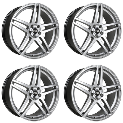 (set of 4) Enkei RSF5 Hyper Silver | 16x7" +38mm | 5x100mm Wheel