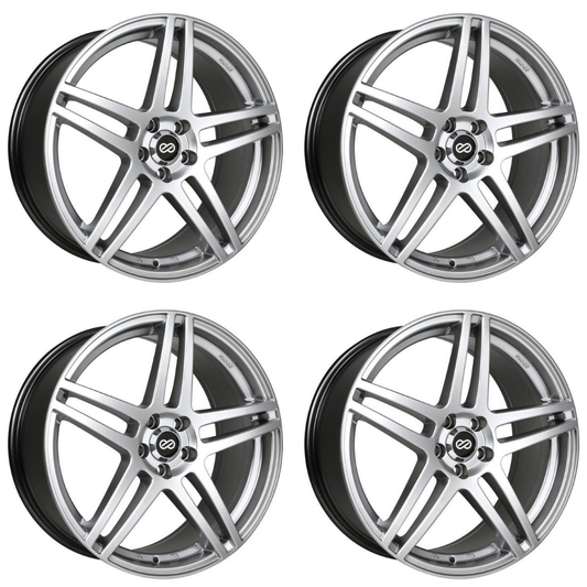(set of 4) Enkei RSF5 Hyper Silver | 16x7" +38mm | 5x100mm Wheel