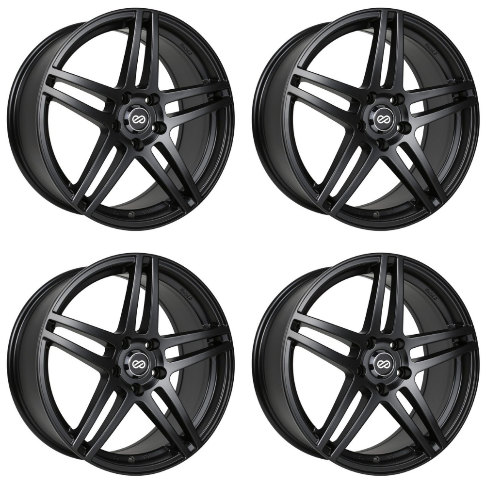 (set of 4) Enkei RSF5 Matte Black | 16x7" +45mm | 5x100mm Wheel