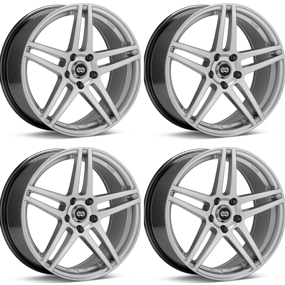 (set of 4) Enkei RSF5 Hyper Silver | 16x7" +45mm | 5x100mm Wheel
