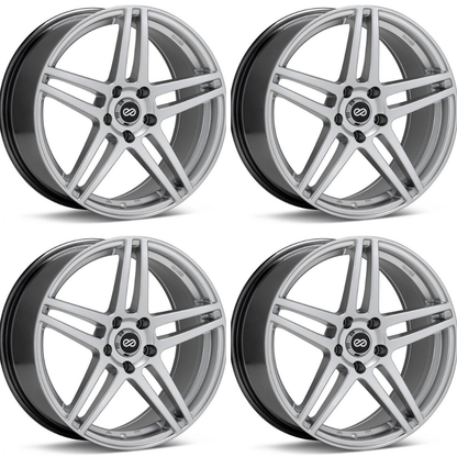 (set of 4) Enkei RSF5 Hyper Silver | 16x7" +45mm | 5x100mm Wheel