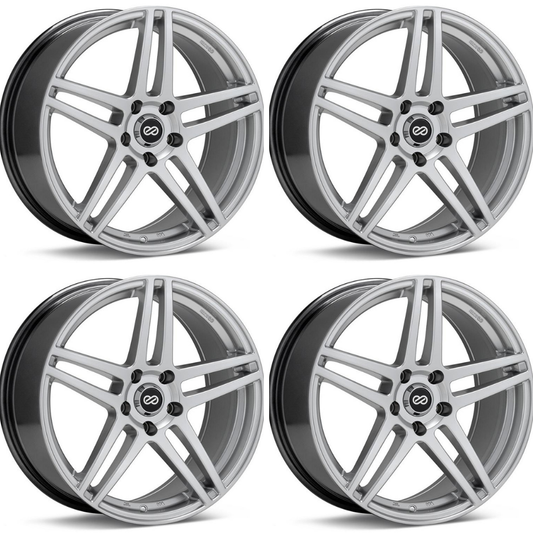 (set of 4) Enkei RSF5 Hyper Silver | 16x7" +45mm | 5x100mm Wheel
