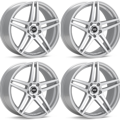 (set of 4) Enkei RSF5 Silver Machined | 16x7" +45mm | 5x100mm Wheel