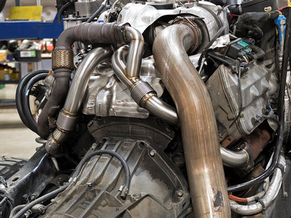 aFe Twisted SS Header Up-Pipe 2in | Ford Diesel Trucks V8-6.4L (08-10) (48-33016)