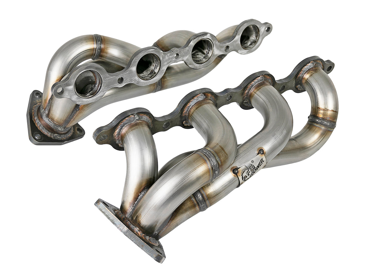 aFe Twisted Steel 1-3/4in 304SS Shorty Headers | GM Silverado/Sierra 1500 V8-5.3L/6.2L (19+) (48-34134)