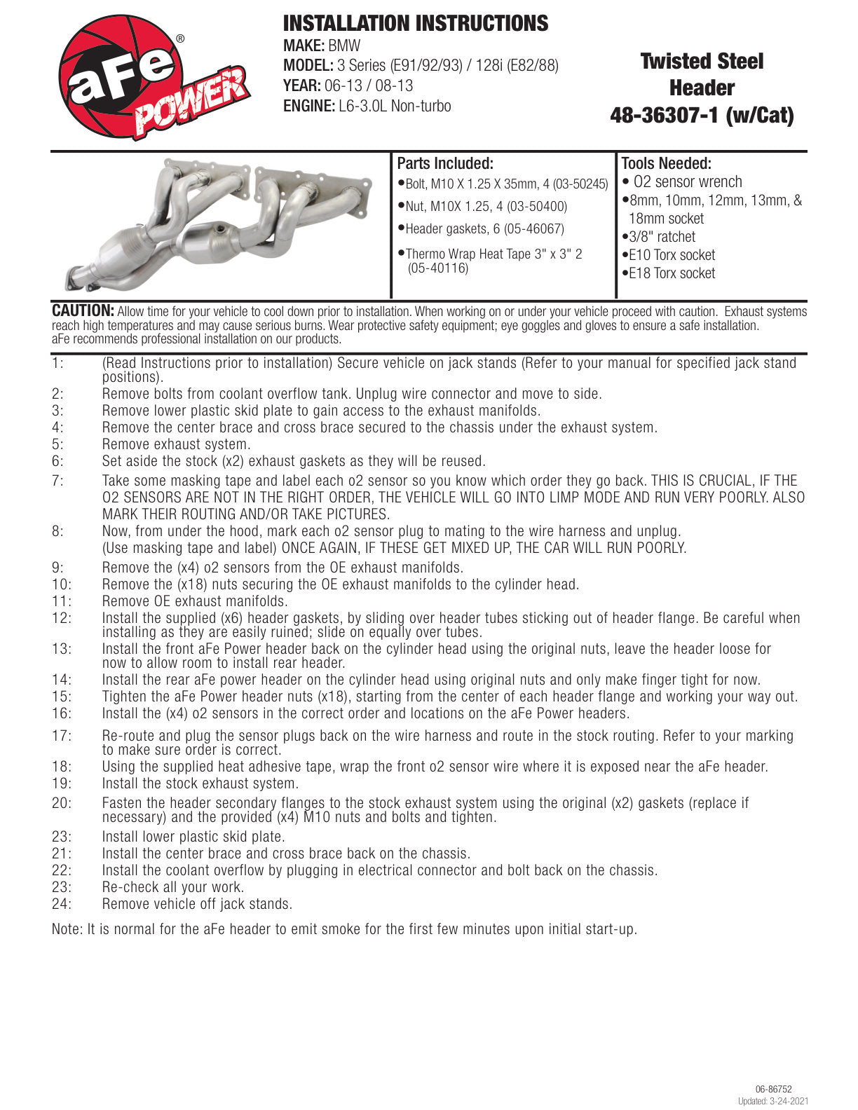 aFe SS Long Tube Headers | BMW 1/3 Series (04-13) (48-36307-1)