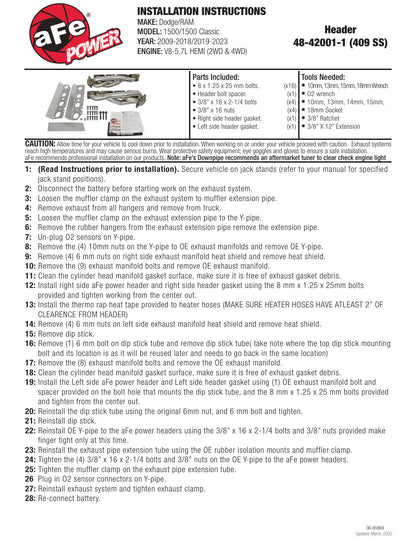 aFe Twisted Steel Header | Dodge Ram V8-5.7L Hemi 2&4WD (09-16) (48-42001-1)