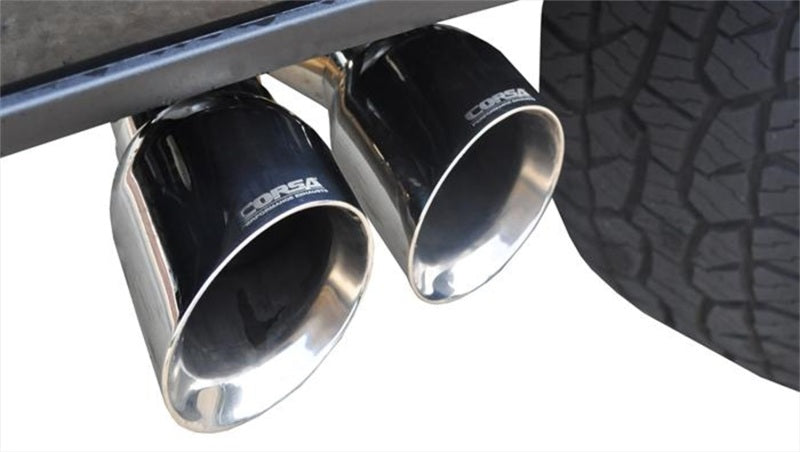 Corsa 4in Tips Single Side Dual Exhaust | Ford F-150 (15-20) 3.5L Eco (14836)