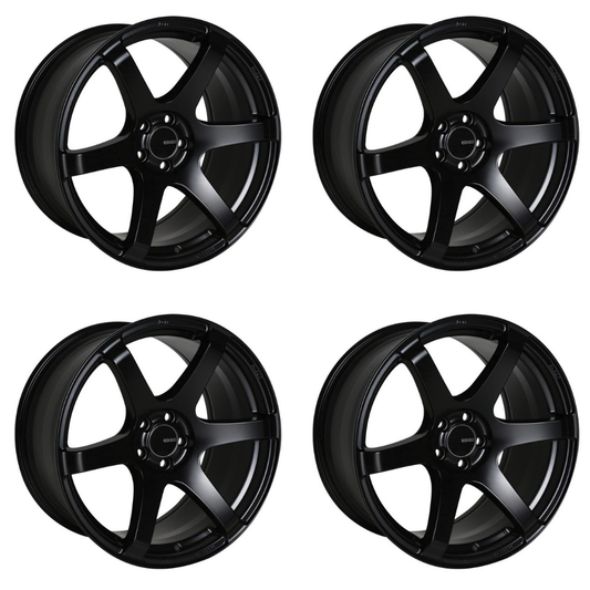 (set of 4) Enkei T6S Matte Black | 17x8" +45mm | 5x114.3mm Wheel