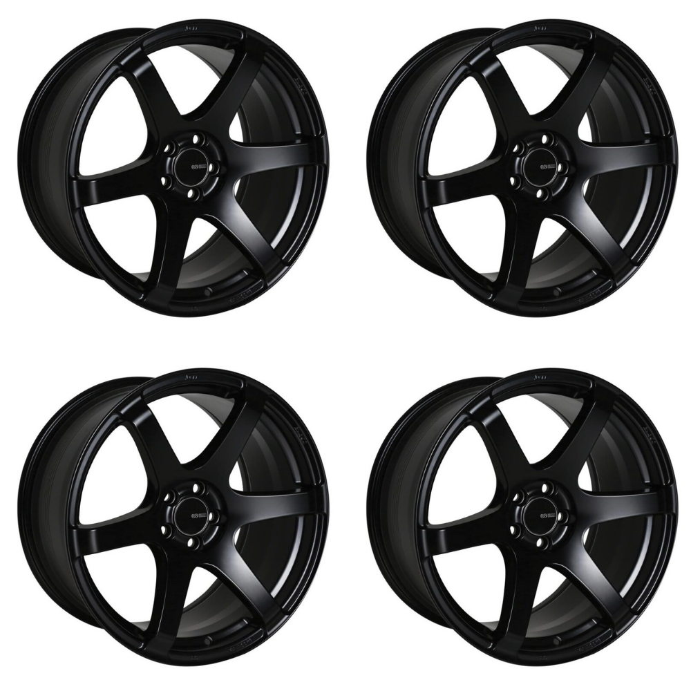 (set of 4) Enkei T6S Matte Black | 17x9" +35mm | 5x114.3mm Wheel