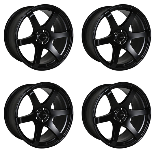 (set of 4) Enkei T6S Matte Black | 17x9" +35mm | 5x114.3mm Wheel