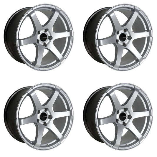(set of 4) Enkei T6S Matte Silver | 18x8" +32mm | 5x120mm Wheel
