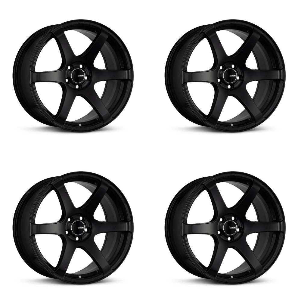 (set of 4) Enkei T6S Matte Black | 18x8" +45mm | 5x100mm Wheels