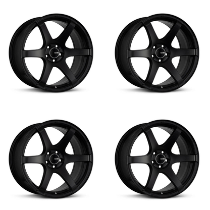 (set of 4) Enkei T6S Matte Black | 18x8" +45mm | 5x100mm Wheels