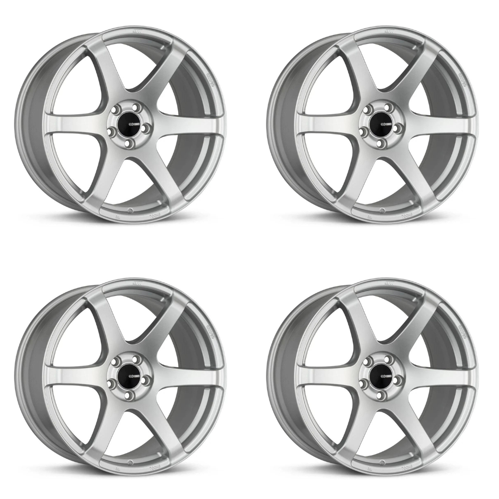 (set of 4) Enkei T6S Matte Silver | 18x8.5" +35mm | 5x114.3mm Wheels