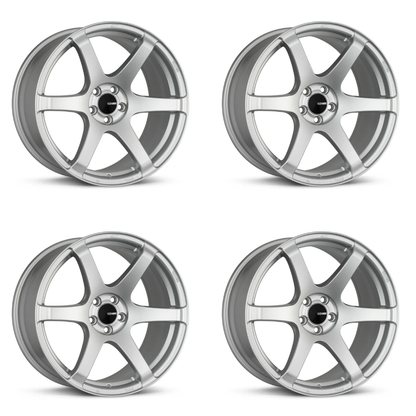 (set of 4) Enkei T6S Matte Silver | 18x8.5" +35mm | 5x114.3mm Wheels