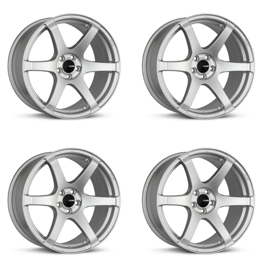 (set of 4) Enkei T6S Matte Silver | 18x8.5" +35mm | 5x114.3mm Wheels