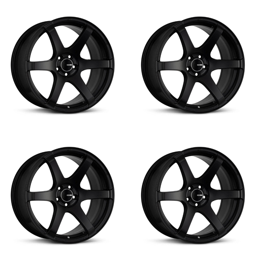 (set of 4) Enkei T6S Matte Black | 18x9.5" +35mm | 5x120mm Wheels