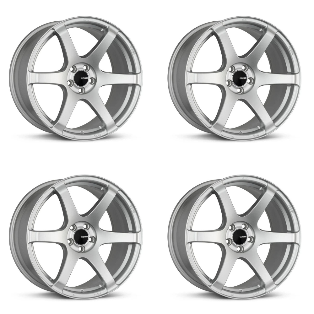 (set of 4) Enkei T6S Matte Silver | 18x9.5" +35mm | 5x112mm Wheels