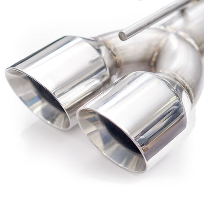 Stainless Works 3in Redline Catback X-Pipe w/ 4in Quad Tips | Dodge Challenger (15-19) (CHAL16CBR4)
