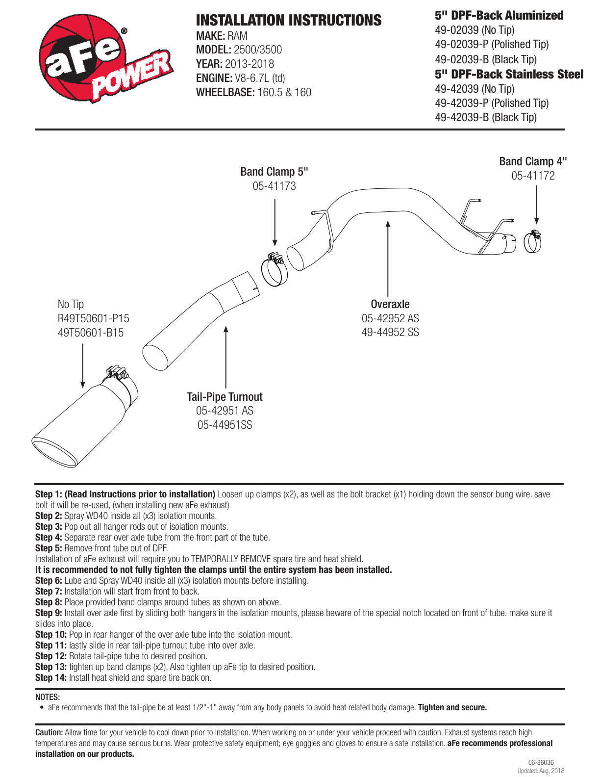 aFe Atlas 5in DPF-Back Exh | Dodge Ram 2500/3500 (10) (49-02039-B)
