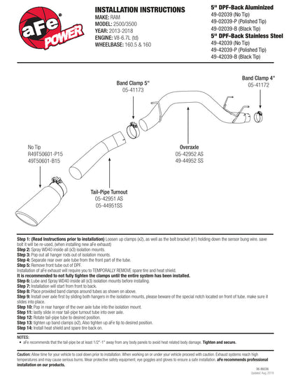 aFe Atlas 5in DPF-Back Exh | Dodge Ram 2500/3500 (10) (49-02039-B)