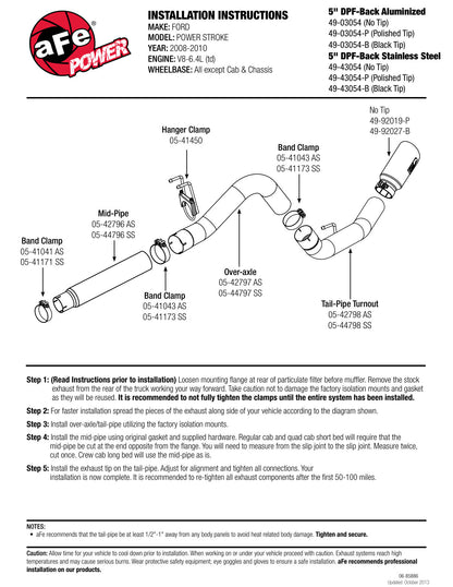 aFe Atlas 5in DPF-Back Aluminized Steel Exhaust | Ford 08-10 Super Duty (49-03054)