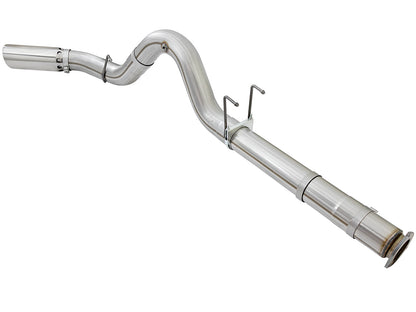 aFe 5in DPF-Back Alum Steel Exhaust w/Polished Tip | Ford Diesel Trucks V8 6.7L (49-03090-P)