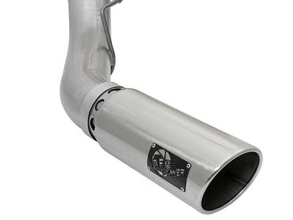 aFe 5in DPF-Back Alum Steel Exhaust w/Polished Tip | Ford Diesel Trucks V8 6.7L (49-03090-P)