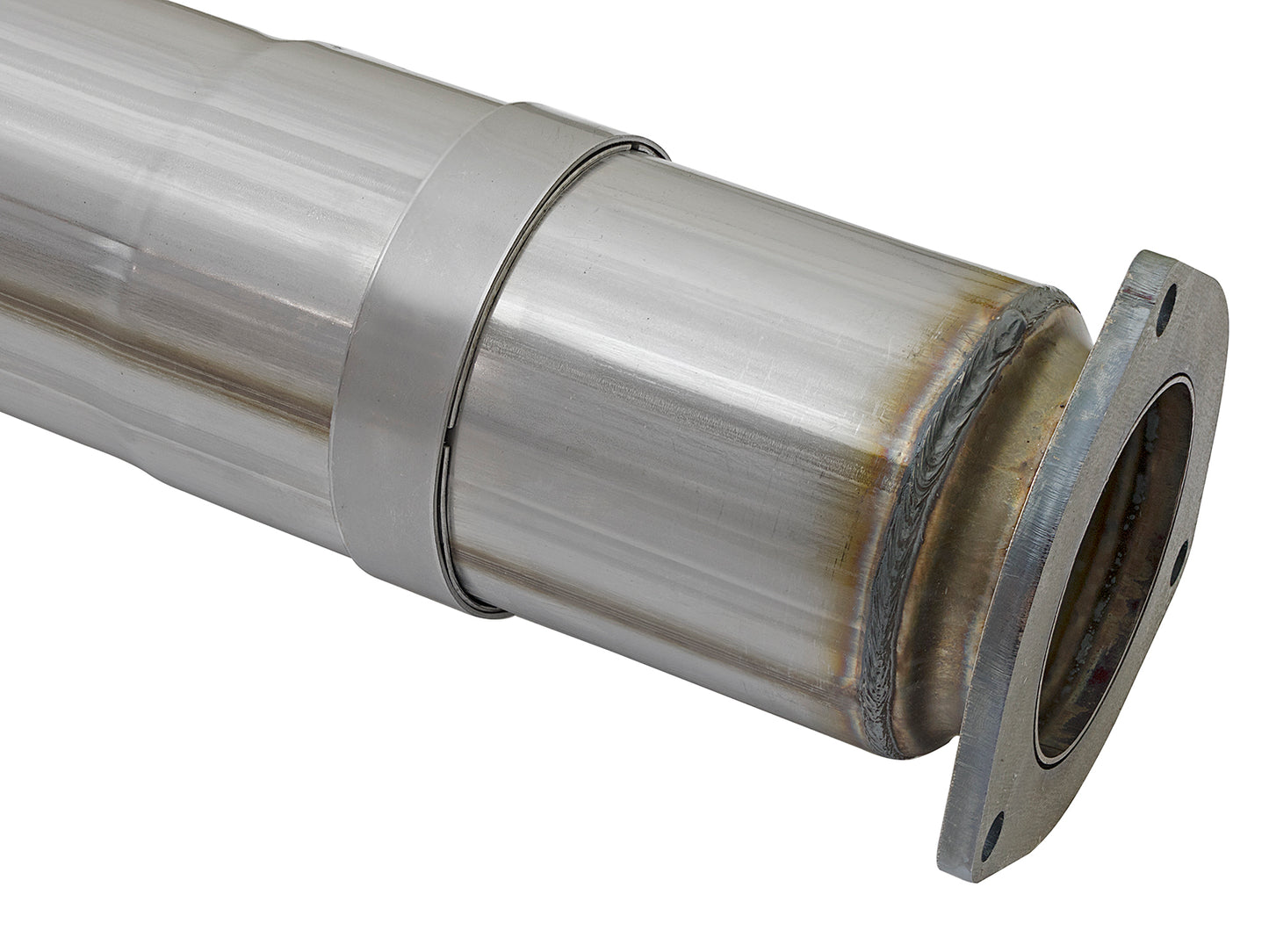 aFe 5in DPF-Back Alum Steel Exhaust w/Polished Tip | Ford Diesel Trucks V8 6.7L (49-03090-P)