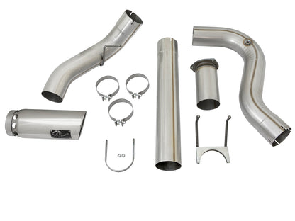 aFe 5in DPF-Back Alum Steel Exhaust w/Polished Tip | Ford Diesel Trucks V8 6.7L (49-03090-P)
